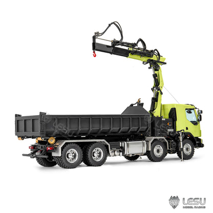 LESU 1/14 Roll-on/Roll-off Truck Crane Full Unloading Volvo Spray Paint RTR Truck Remote Control Model Metal Toy
