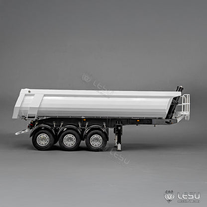 LESU 1/14 Simulation Tamiya Truck Model Hydraulic Lifting Three-Axis U-Bucket Metal Bucket Semi-Trailer Dump Truck