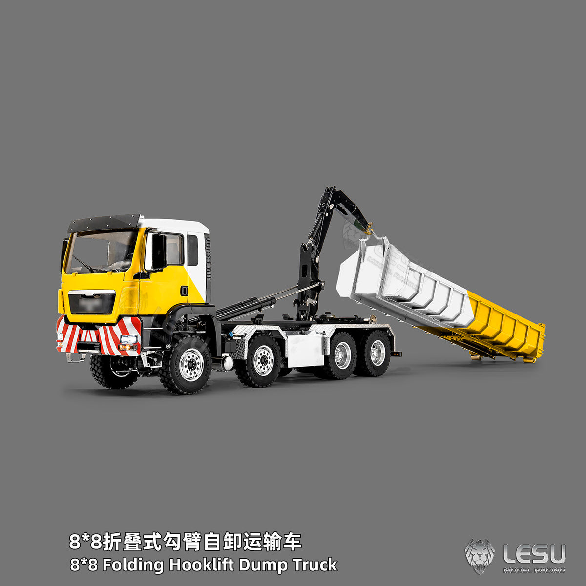 1/14 TGS 8×8 Folding Full‑Dump Roll‑Off Truck, 1‑Pump 5‑Spool Valve V2.0, LESU LS‑Z0098
