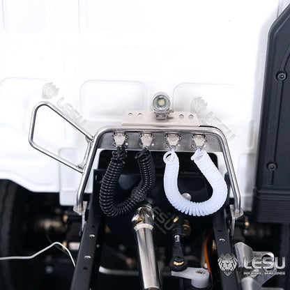 LESU1/14 truck model Tamiya tractor modification accessories simulation trachea metal wire rack with spotlight G-6135
