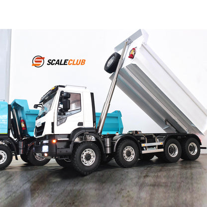 Scaleclub model 1/14 Iveco hydraulic dump truck 8X8 RTR with paint to play
