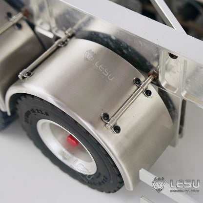 1/14 Simulation Truck Sand Plate Container Semi-trailer Mud Head Dump Truck Trailer Stainless Steel Metal Fender LESU
