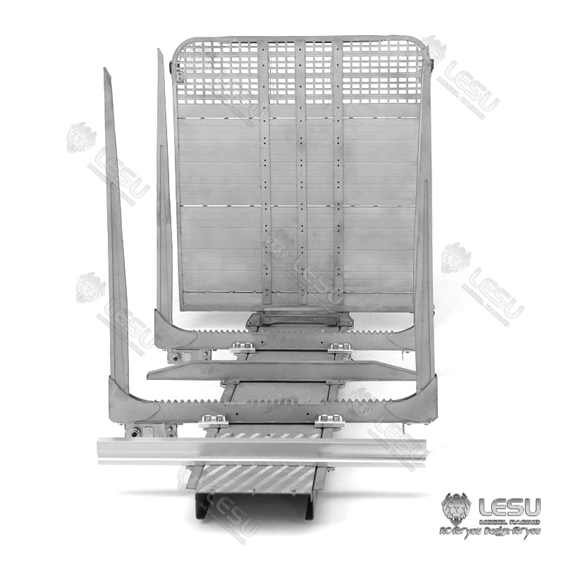 LESU 1/14 Tamiya Volvo FH16 truck model toy truck flatbed wood loaded tree cargo compartment with LED lights and winch