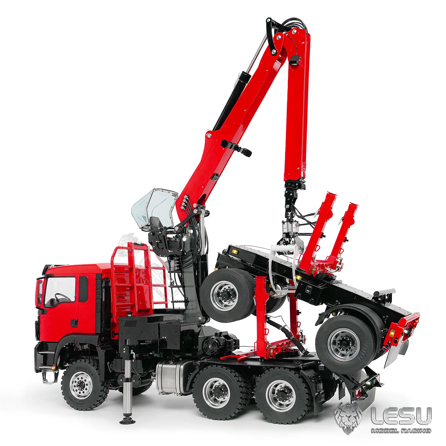 LESU 1/14 Truck-Mounted Log Grabber with Rotating Hydraulic Timber Crane - Simulation Engineering Vehicle LS-Z0073