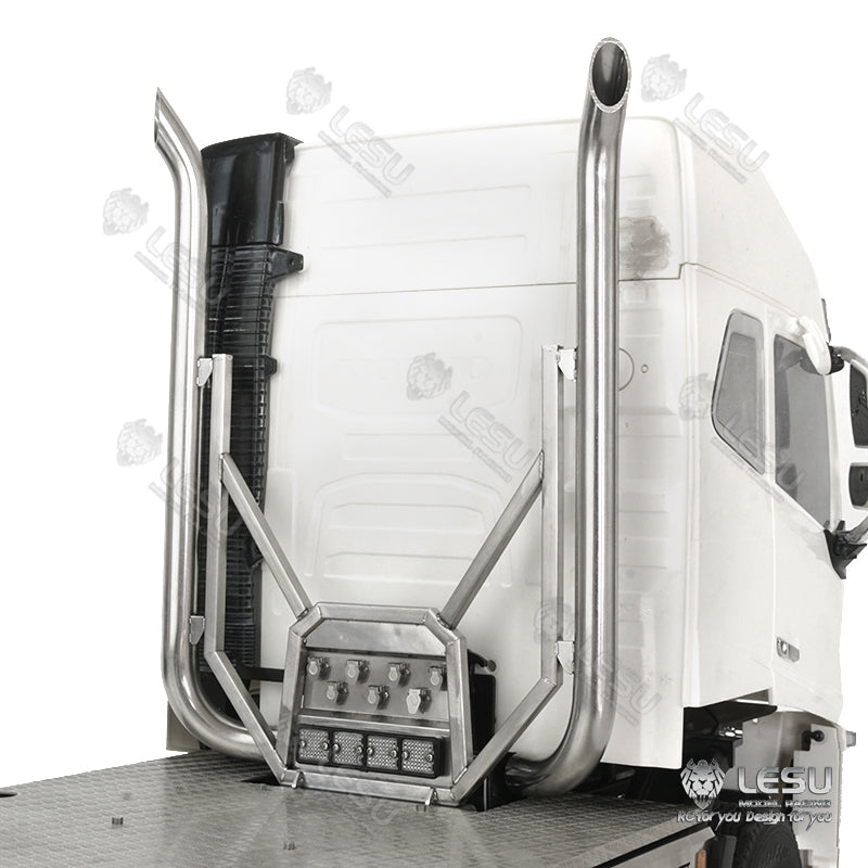 1/14 truck Tamiya tractor truck model toy FH16 exhaust double chimney with lighting wire rack set through hole