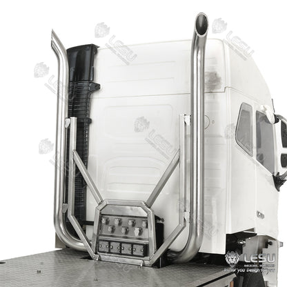 1/14 truck Tamiya tractor truck model toy FH16 exhaust double chimney with lighting wire rack set through hole