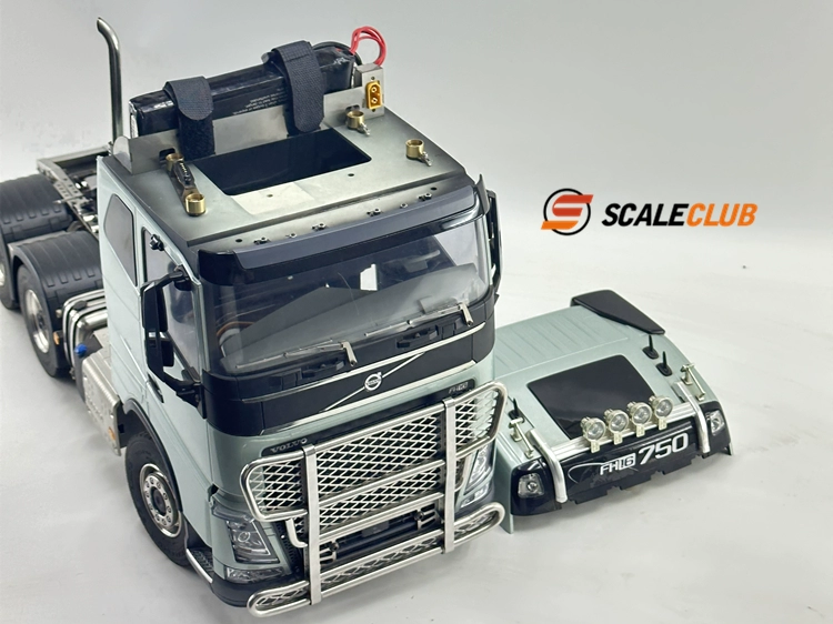 scaleclub 1/14 Tamiya tractor truck magnetic high roof kit battery modification European style