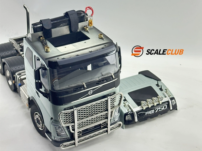 scaleclub 1/14 Tamiya tractor truck magnetic high roof kit battery modification European style