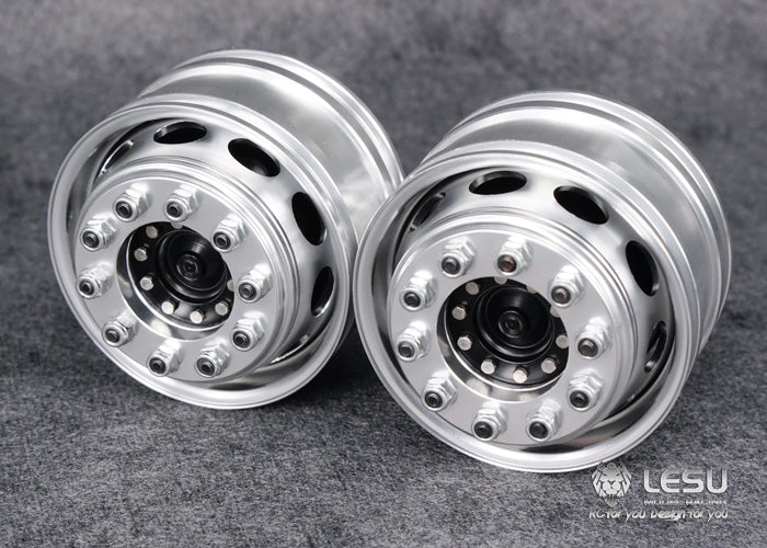 1/14 truck Tamiya tractor W-2018 wide wheel 10-hole aluminum alloy front wheel mud head modified model LESU