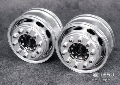 1/14 truck Tamiya tractor W-2018 wide wheel 10-hole aluminum alloy front wheel mud head modified model LESU