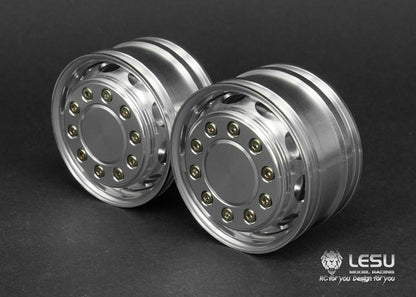 1/14 truck aluminum alloy wheel Tamiya tractor W-2043 wide wheel 10 holes oval front wheel model LESU