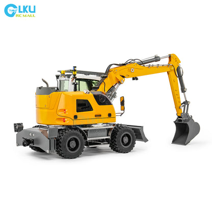 CUT 1/14 RC Hydraulic Wheeled Excavator LR914 8-ways Valve RTR Metal Remote Control 4*4 Digger Model Axle Lock Flysky PL18EV Lite