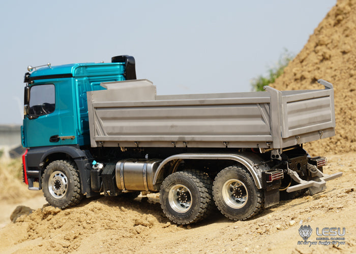 LESU 1/14 Tamiya benz 3348 full drive 6X6 high torque truck model toy hydraulic three-way dump truck