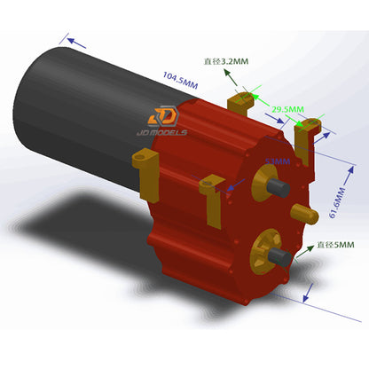 JDMODELJDM-72 1:64 reduction ratio 1:14 tractor two-speed planetary gearbox dump mud climbing gearbox