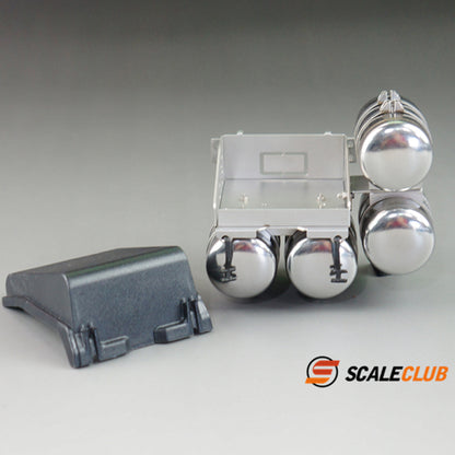 Scaleclub Tamiya 1/14 truck tractor Scania upgraded metal battery box gas tank four gas tanks