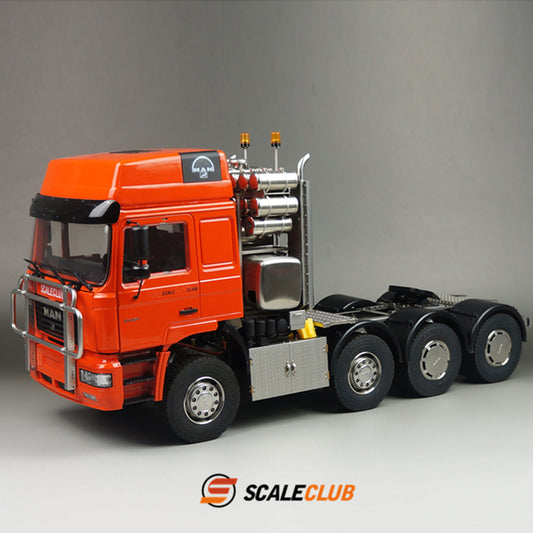 scaleclub 1/14 MAN F2000 8x8 all-metal heavy-duty trailer with metal door and equipment rack