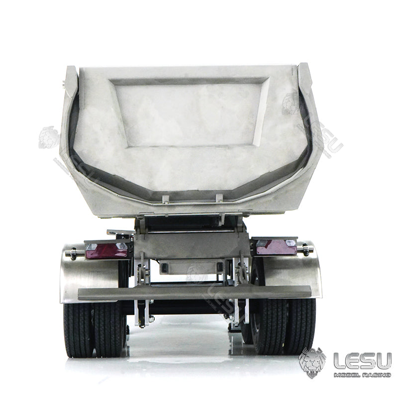 LESU 1/14 Tamiya tractor truck universal hydraulic lift U bucket metal bucket semi-trailer dump truck trailer