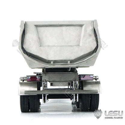 LESU 1/14 Tamiya tractor truck universal hydraulic lift U bucket metal bucket semi-trailer dump truck trailer