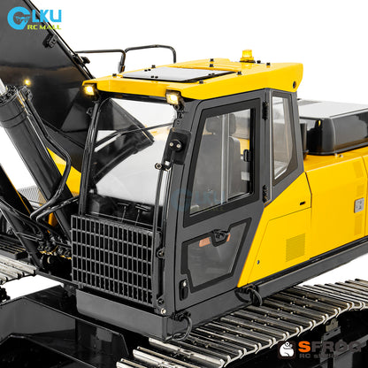 1/14 Sfrog model metal remote control E400 excavator model equipped with three pump system curved linear reversing valve