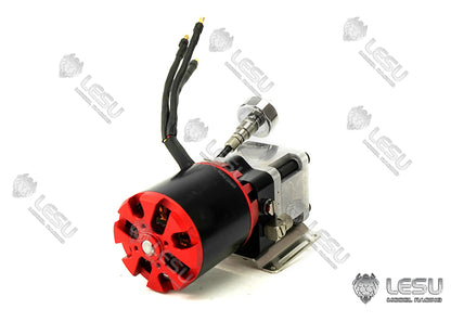 LESU 1/14 excavator hydraulic model oil pump high pressure pump Y-1528 excavator engineering vehicle gear pump with oil pressure gauge