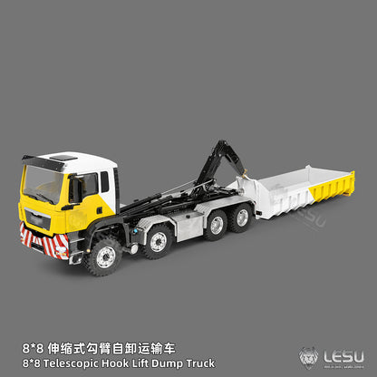 1/14 TGS 8×8 Telescopic Full‑Dump Roll‑Off Truck, 1‑Pump 5‑Spool Valve V2.0, LESU LS‑Z0090