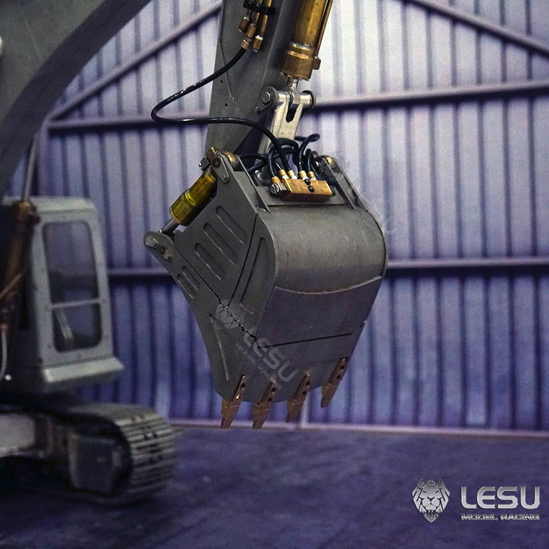 LESU 1/14 simulation hydraulic excavator PC360, wheel excavator, small short tail modified quick change hydraulic opening and closing bucket attachment