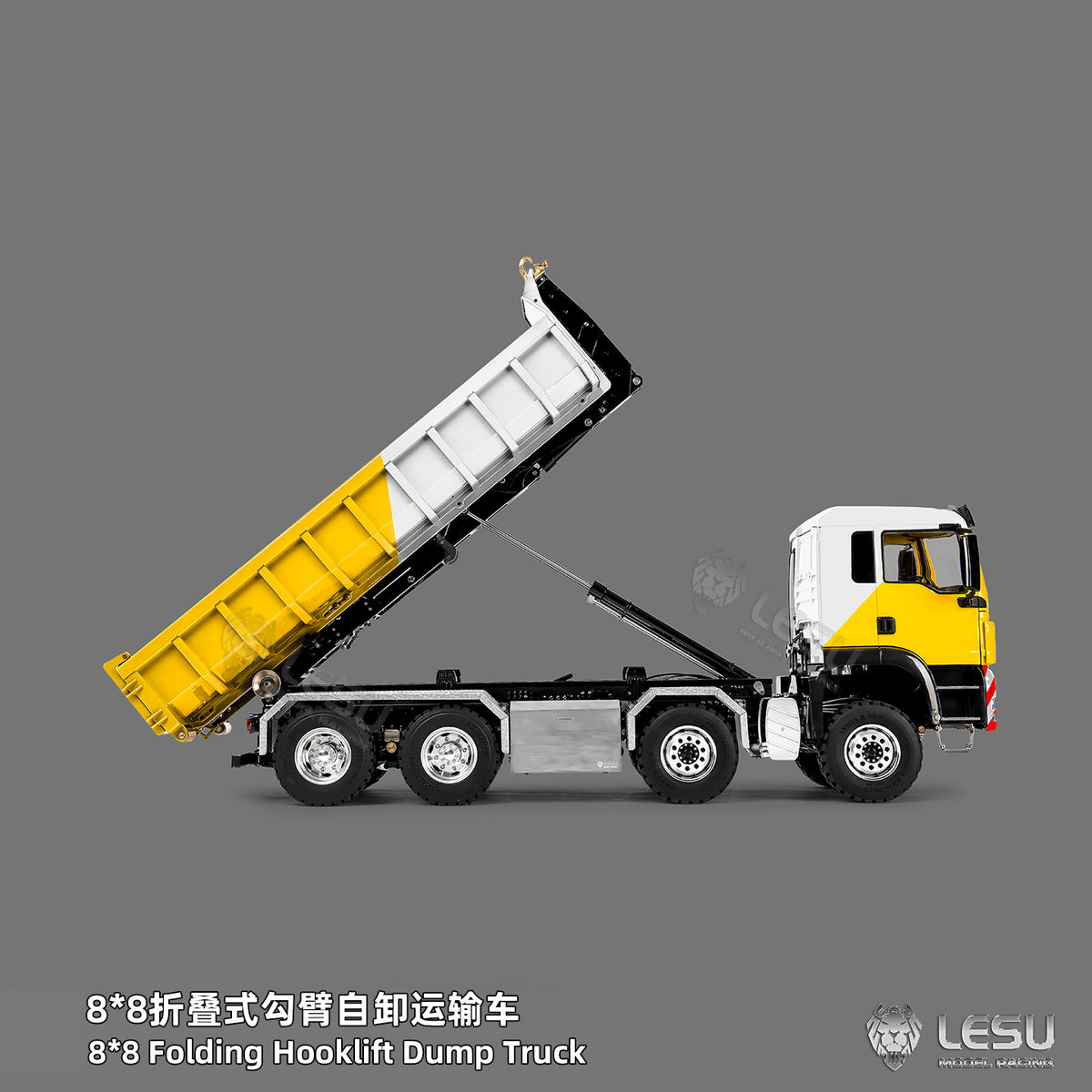 1/14 TGS 8×8 Folding Full‑Dump Roll‑Off Truck, 1‑Pump 5‑Spool Valve V2.0, LESU LS‑Z0098