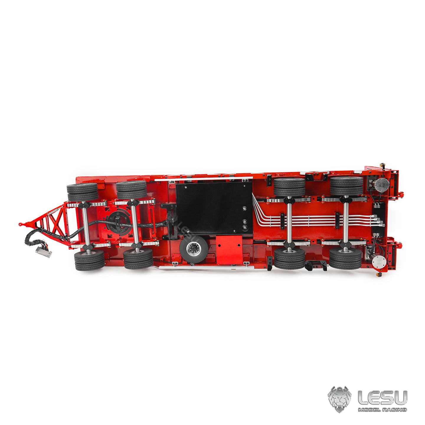 LESU 1/14 Hydraulic Engineering Trailer Small Wheel Trailer LS-A0049 Suitable for Tamiya Dump Truck Heavy Duty Tractor