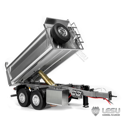 LESU 1/14 full trailer dump truck trailer CNC bucket center hydraulic cylinder lifting LS-A0051-C