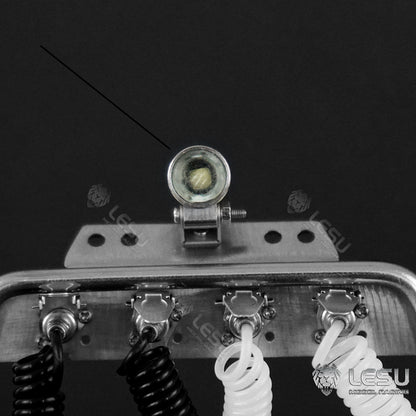 LESU1/14 truck model Tamiya tractor modification accessories simulation trachea metal wire rack with spotlight G-6135