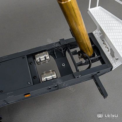 LESU 1/14 Simulation Tamiya Truck Model Hydraulic Lifting Three-Axis U-Bucket Metal Bucket Semi-Trailer Dump Truck