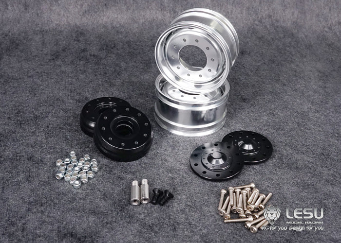 Tamiya 1/14 tractor aluminum alloy front wheel hub W-2017 wide bell mud truck military truck DIY accessories model LESU