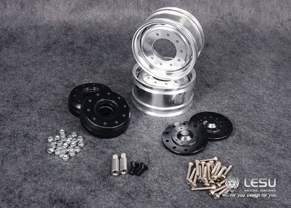 Tamiya 1/14 tractor aluminum alloy front wheel hub W-2017 wide bell mud truck military truck DIY accessories model LESU