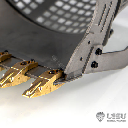 LESU 1/14 Excavator Model Quick Release Full Metal Hydraulic Motor Screen Bucket Accessory AT-C0018