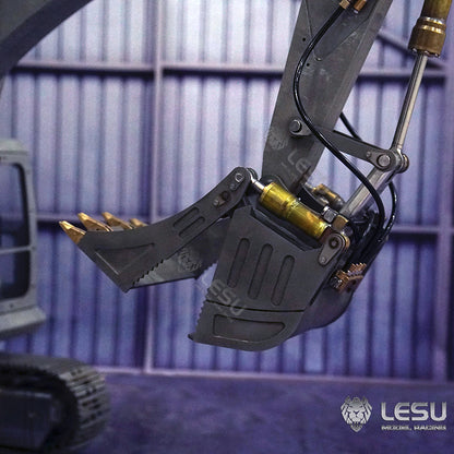 LESU 1/14 simulation hydraulic excavator PC360, wheel excavator, small short tail modified quick change hydraulic opening and closing bucket attachment