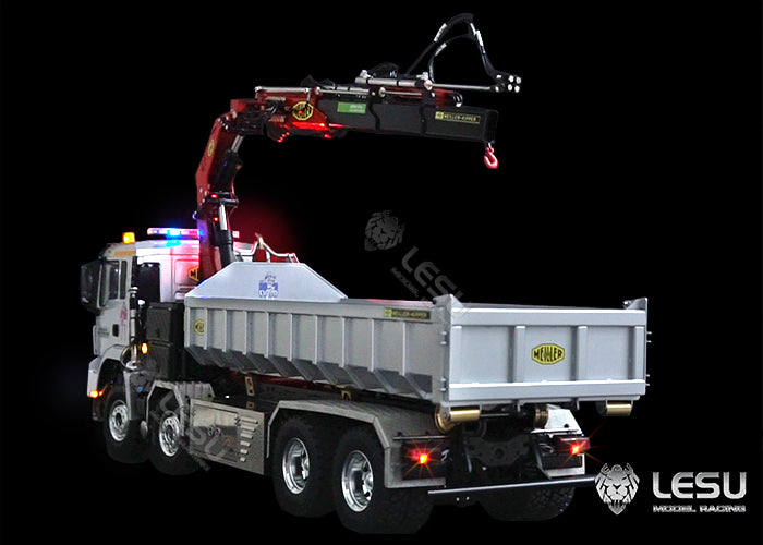 LESU 1/14 MAN Truck Roll-on/Roll-off Crane Full Unloading Remote Control Model RTR Metal Toy