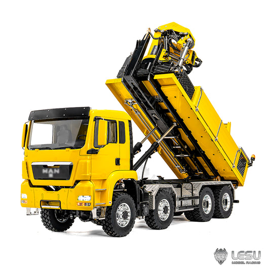 LESU 1/14 Truck MAN TGS 8*8 Ballast Bucket Truck Crane Fully Unloaded Roll-off Truck LS-Z0109