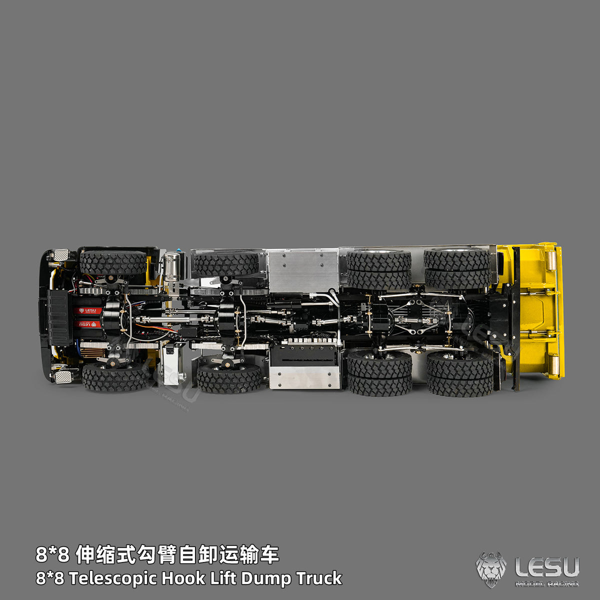 1/14 TGS 8×8 Telescopic Full‑Dump Roll‑Off Truck, 1‑Pump 5‑Spool Valve V2.0, LESU LS‑Z0090