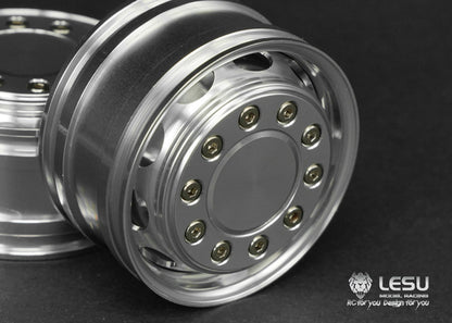 1/14 truck aluminum alloy wheel Tamiya tractor W-2043 wide wheel 10 holes oval front wheel model LESU