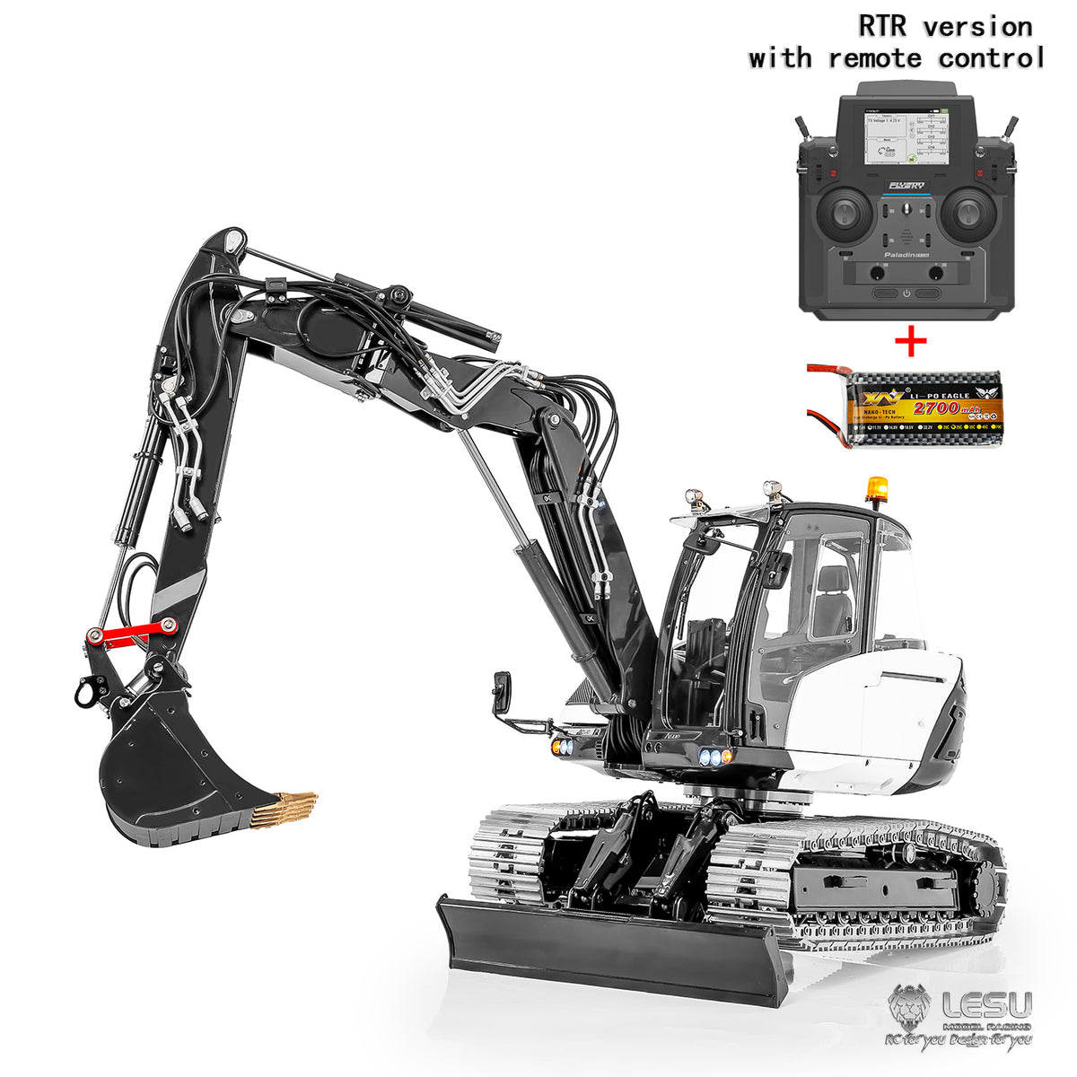 LESU Model 1/14 Dual-Pump 9-Valve MC15 Tracked 4-Arm Excavator BA-B0042