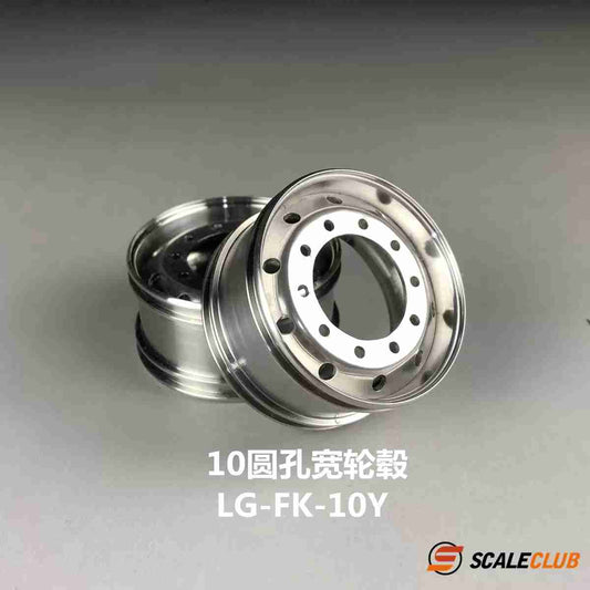 scaleclub 1/14 Tamiya tractor mud head metal wheel 10 small round hole stainless steel wheel