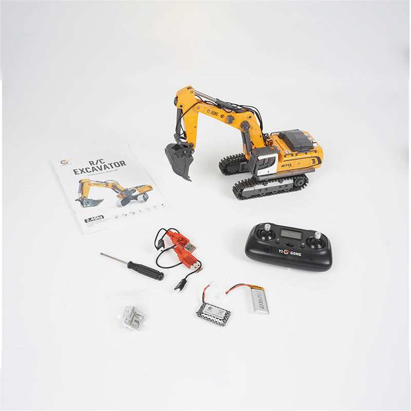 1/50 970 Electric Tracked Toy Model Excavator Engineering Truck RTR Play Version with Light and Sound Set