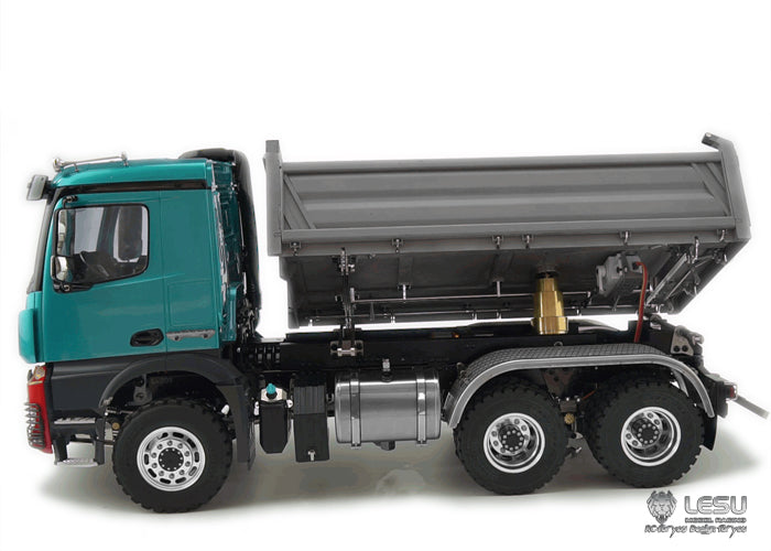 LESU 1/14 Tamiya benz 3348 full drive 6X6 high torque truck model toy hydraulic three-way dump truck