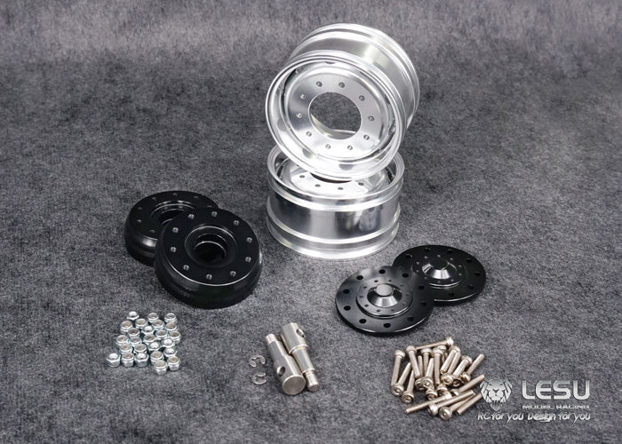 Tamiya 1/14 tractor aluminum alloy front wheel hub W-2017 wide bell mud truck military truck DIY accessories model LESU