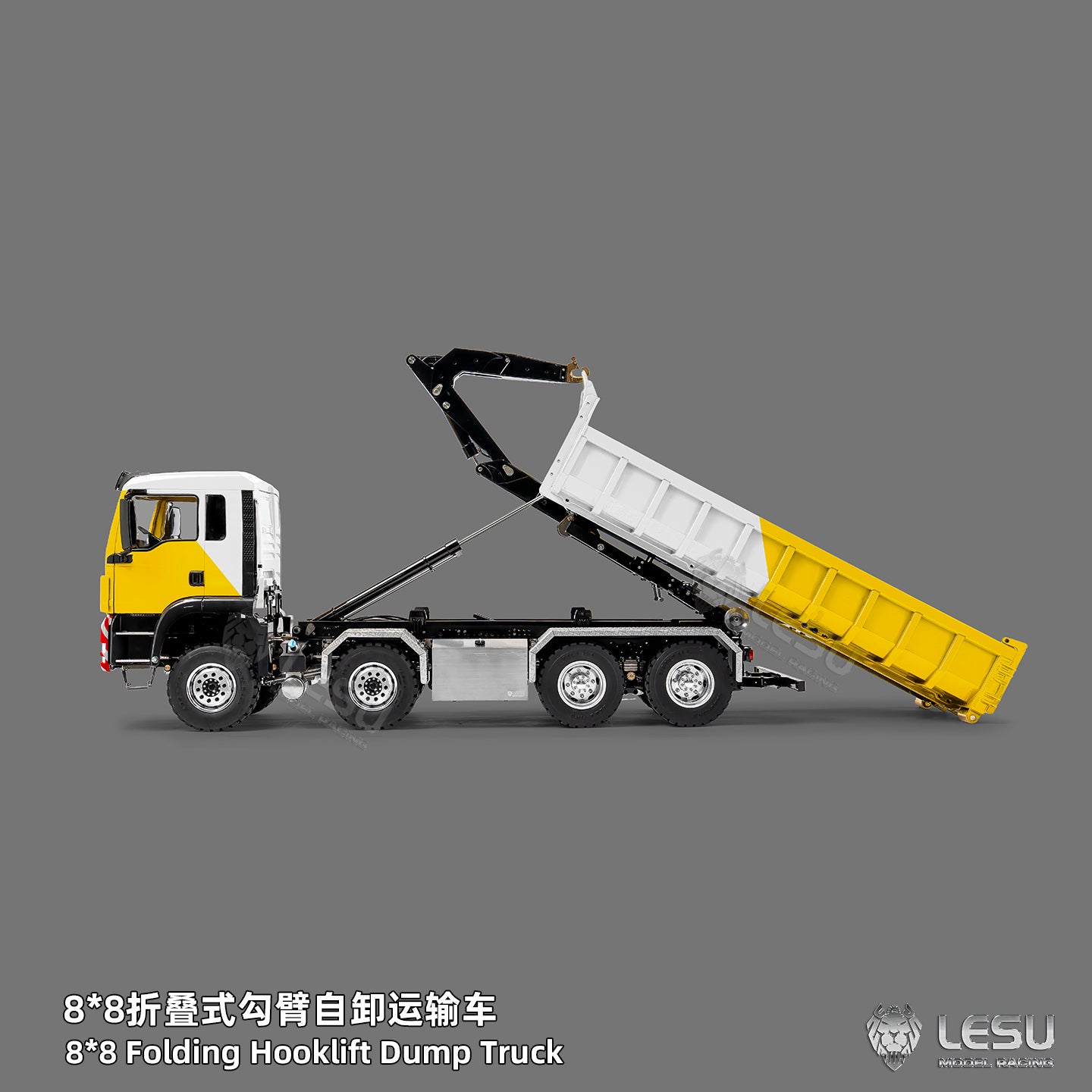 1/14 TGS 8×8 Folding Full‑Dump Roll‑Off Truck, 1‑Pump 5‑Spool Valve V2.0, LESU LS‑Z0098