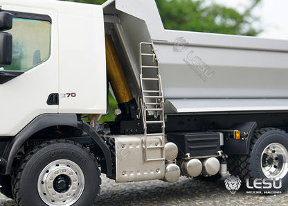 LESU 1/14 Truck Model Volvo 6*6 Three-axle Metal Axle Front Multi-stage Cylinder U-bucket Dump Truck