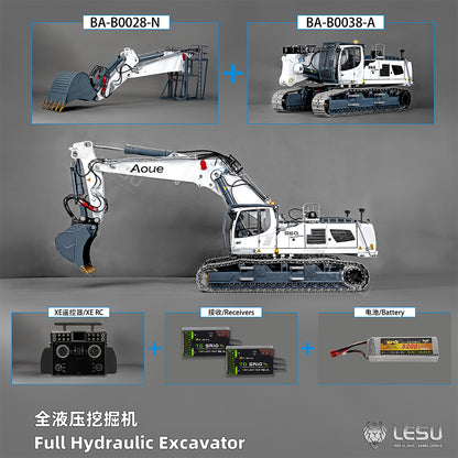 LESU 1/14 Fully Hydraulic Remote Control Model Simulation Excavator Aoue-LR960 Demolition Machine Excavator