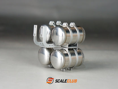 For Tamiya 1/14 tractor truck mud truck four gas tank simulation metal upgrade parts diameter 23mm SCALECLUB QG4-TY-1