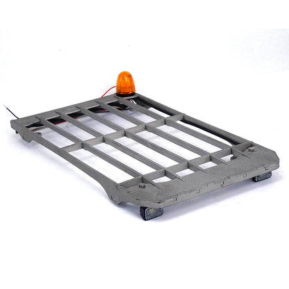 LESU 1/14 wheel excavator cab top metal anti-collision net with spotlight rotating light DIY modification