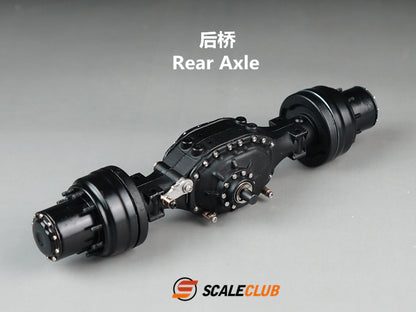 scaleclub 1/14 mud tractor new style wheel reduction lock differential break transmission power rear axle